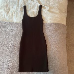 Aritzia, brown sculpt knit dress